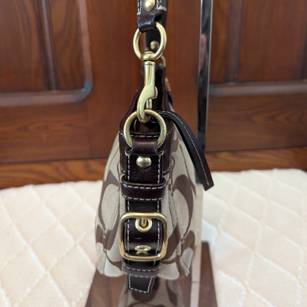 Coach Signature Brown Mini Zoe Handbag #41856 - Picture 4 of 12
